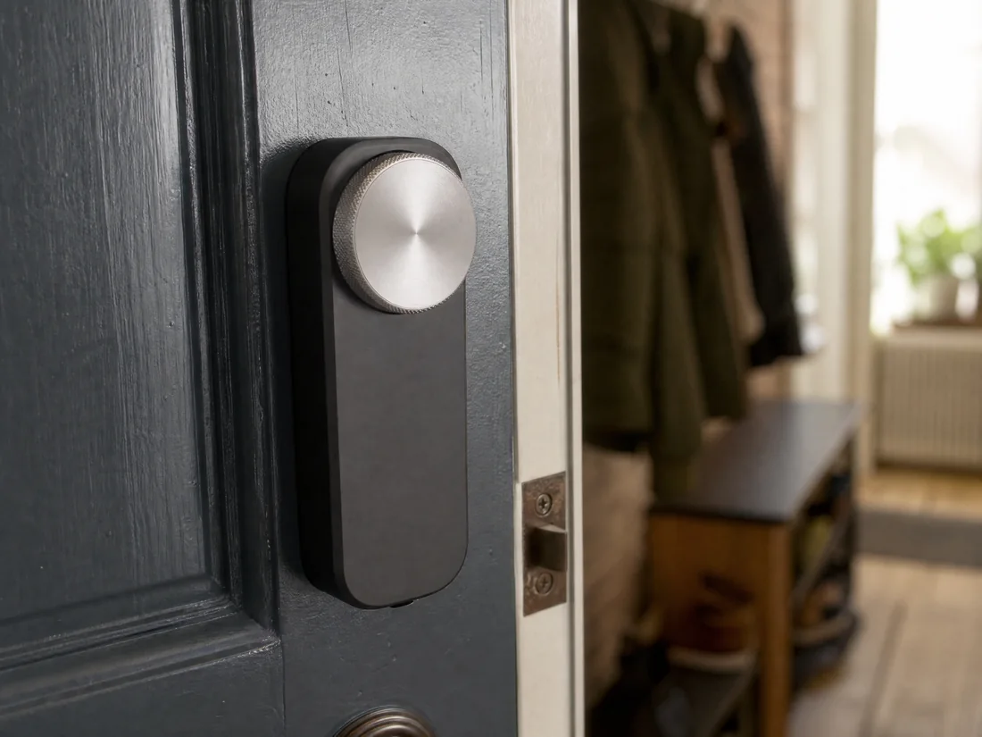 The AirPilot unit fitted to the inside of a British front door