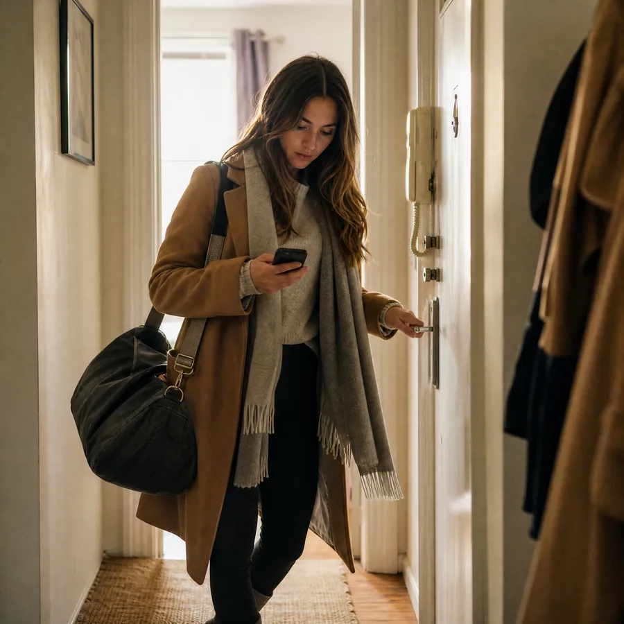 A guest letting themselves in on arrival